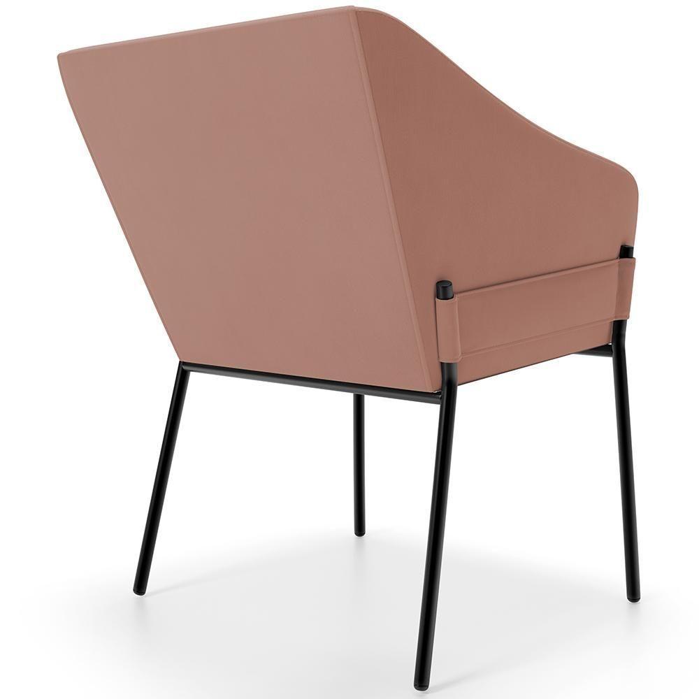 Kit 3 Cadeiras Para Sala De Jantar Estar Living Olívia L02 Suede Rosê - Lyam Decor - 7