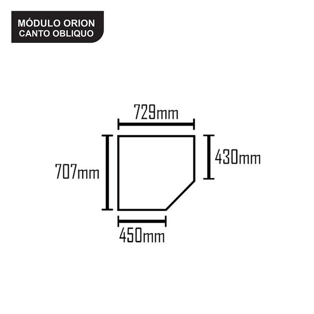 Modulo Orion Canto Obliquo Cinamomo - Leifer Móveis - 4