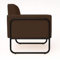 Poltrona Sala Industrial Alta Tubo Preto Elisa Suede D03 - D'rossi Cor Marrom - 6