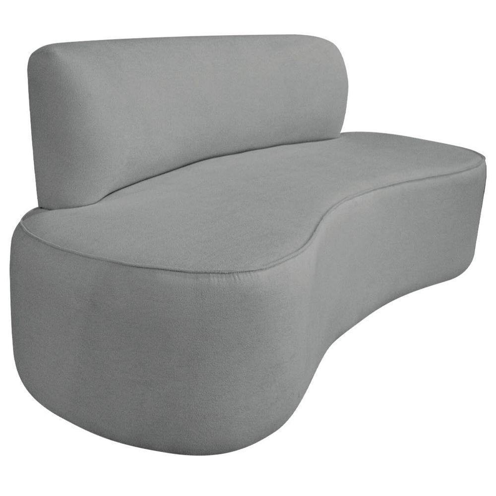 Kit Recamier Curvo Amsterdã 160cm E Poltrona Amore Luxo Bouclé Cor Cinza - 7