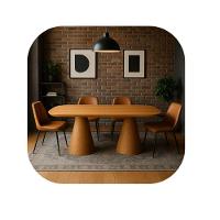 Mesa De Jantar Cone Retangular Vitta 270x140cm Base Fiberglass Laminada Em Freijo Tampo Freijó - 5