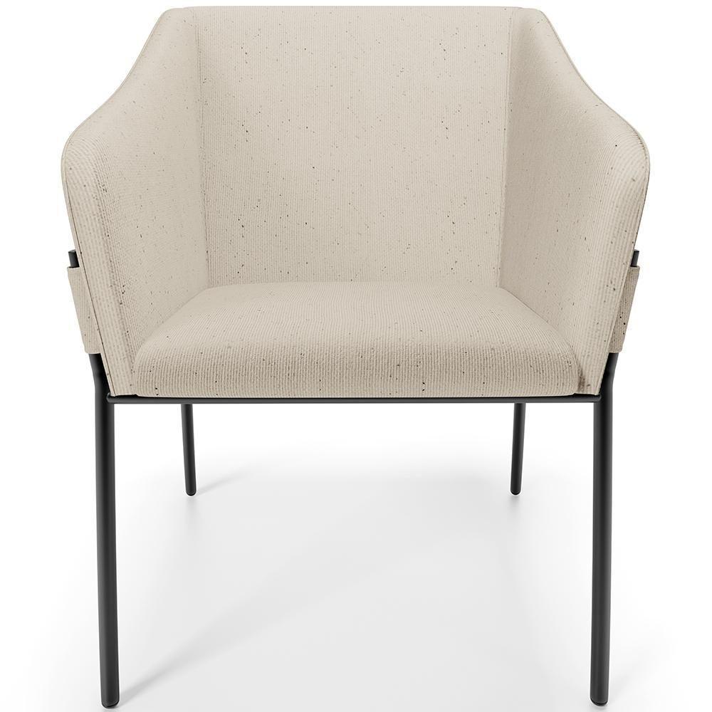 Kit 2 Cadeiras Para Sala De Jantar Estar Living Olívia L02 Linho Bege - Lyam Decor - 3