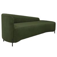 Divã Recamier Orgânico França 220cm Lado Dir Pés Metal Preto Linho Cor Verde