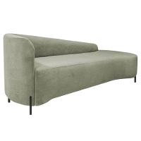 Divã Recamier Orgânico França 220cm Lado Dir Pés Metal Preto Bouclé Cor Verde Oliva - 5