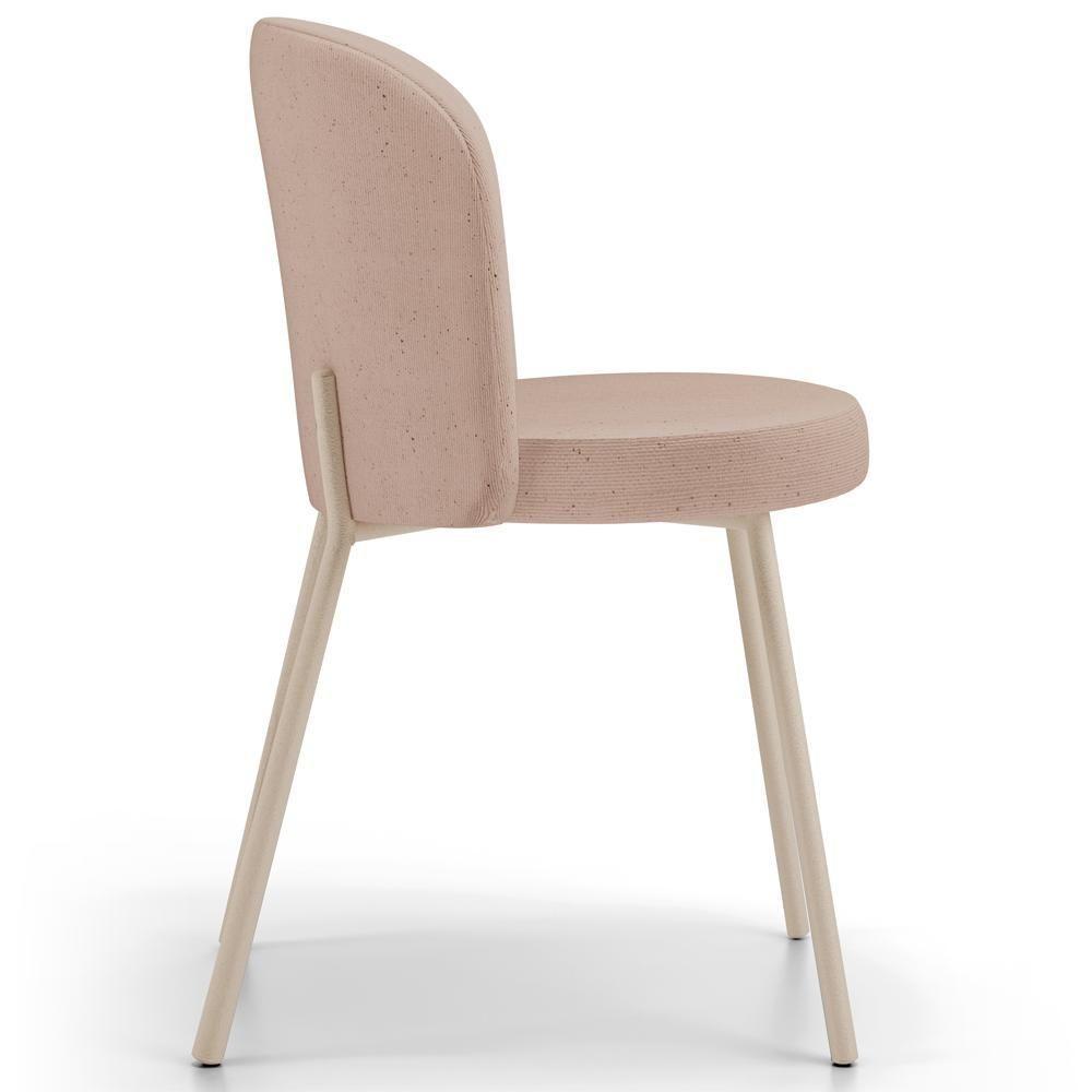 Kit 05 Cadeiras Para Sala De Jantar Cozinha Estofada Gavi Arena L02 Linho Rosê - Lyam Decor - 6