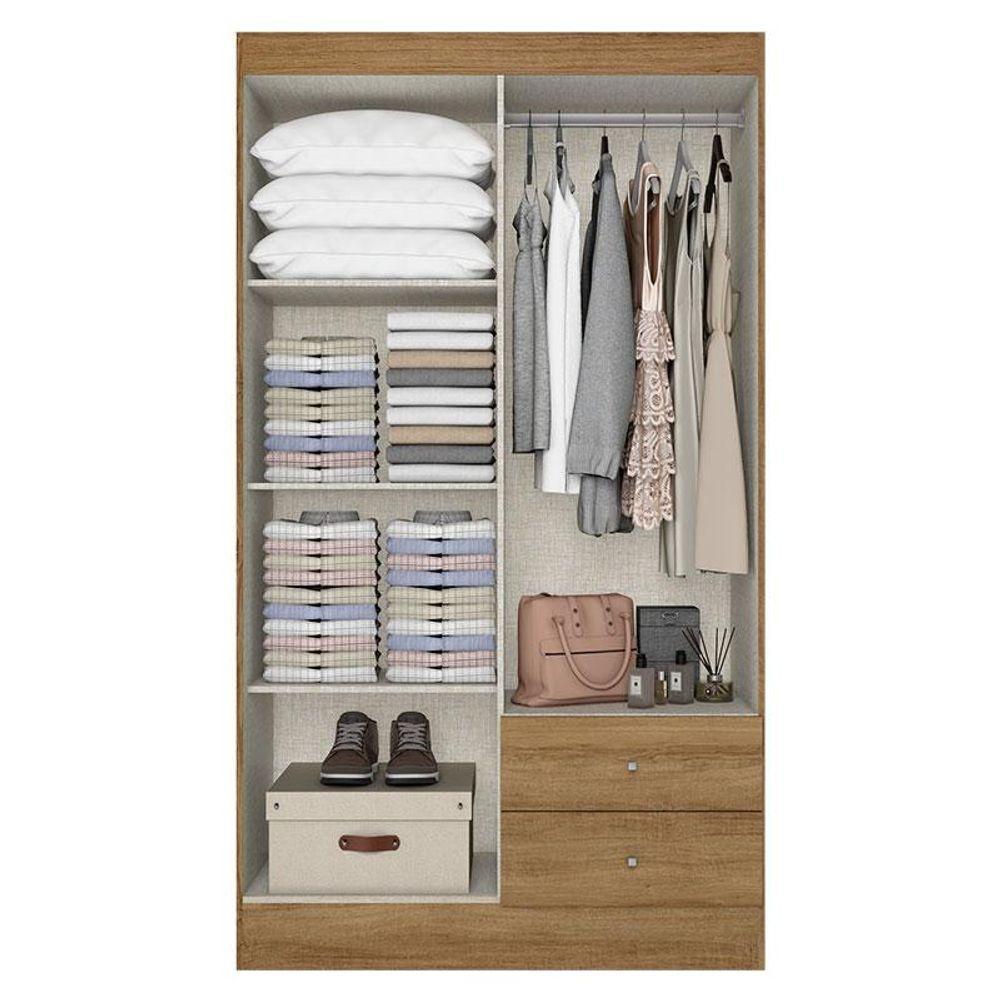 Guarda Roupa Solteiro Astro 4 Portas E Cômoda Gaveteiro Condessa Almendra Acetinado - Thb - 3