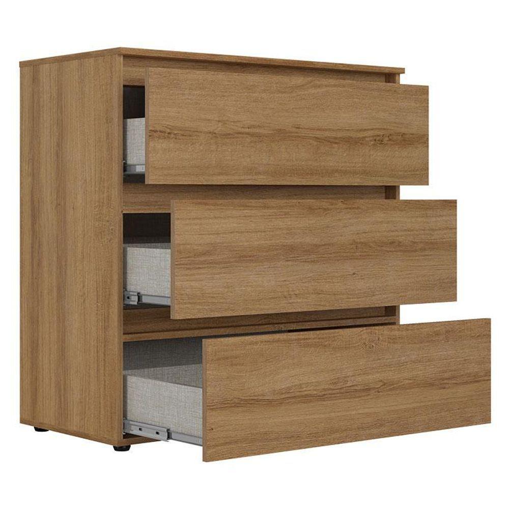 Guarda Roupa Solteiro Astro 4 Portas E Cômoda Gaveteiro Condessa Almendra Acetinado - Thb - 6