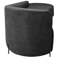 Divã Recamier Orgânico França 220cm Lado Dir Pés Metal Preto Linho Cor Cinza Escuro - 7