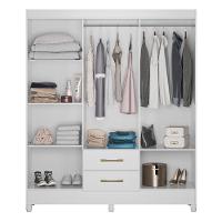 Guarda Roupa Roupeiro Casal Panama 6 Portas 2 Gavetas Branco Acetinado - Moval - 2