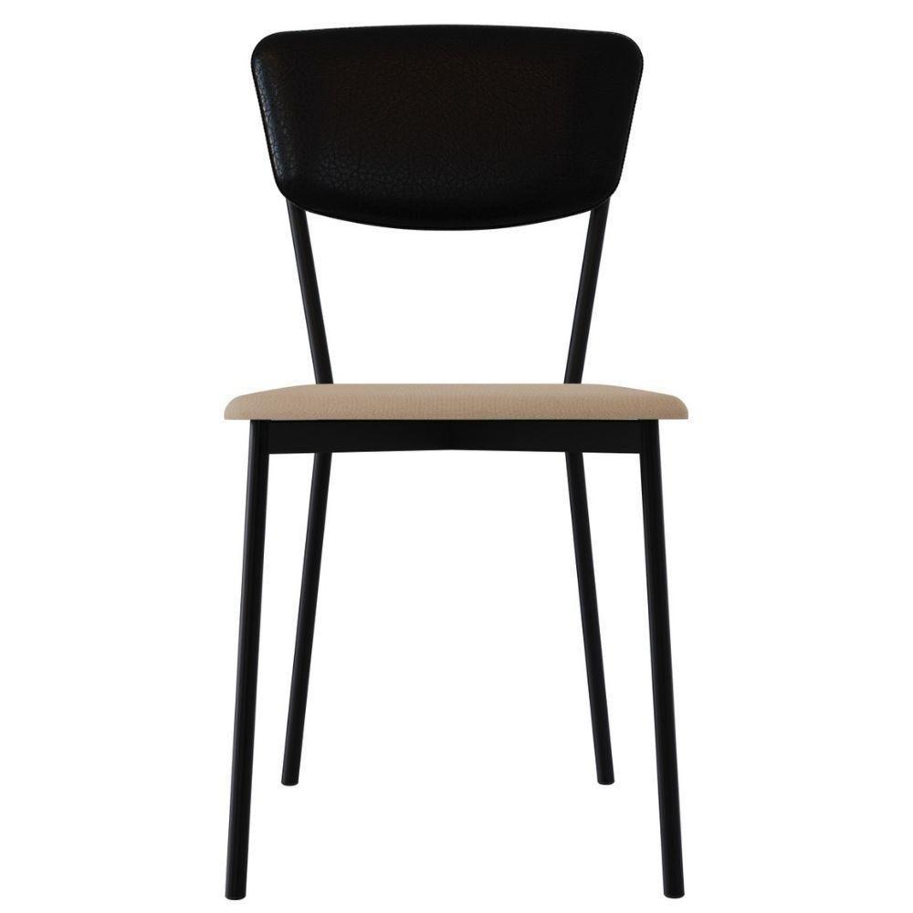 Kit 05 Cadeira Para Sala De Jantar Village Preto C01 Linho Areia Courino Preto - Lyam Decor - 3