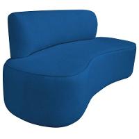 Kit Recamier Curvo Amsterdã 140cm E Poltrona Amore Luxo Linho Cor Azul Royal - 8