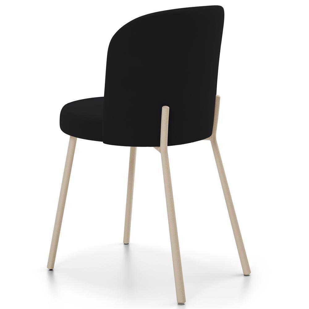 Kit 06 Cadeiras Para Sala De Jantar Cozinha Estofada Gavi Arena L02 Suede Preto - Lyam Decor - 7