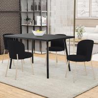 Kit 06 Cadeiras Para Sala De Jantar Cozinha Estofada Gavi Arena L02 Suede Preto - Lyam Decor - 2