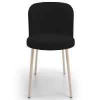 Kit 06 Cadeiras Para Sala De Jantar Cozinha Estofada Gavi Arena L02 Suede Preto - Lyam Decor - 3