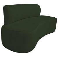 Kit Recamier Curvo Amsterdã 140cm E Poltrona Amore Luxo Linho Cor Verde - 7