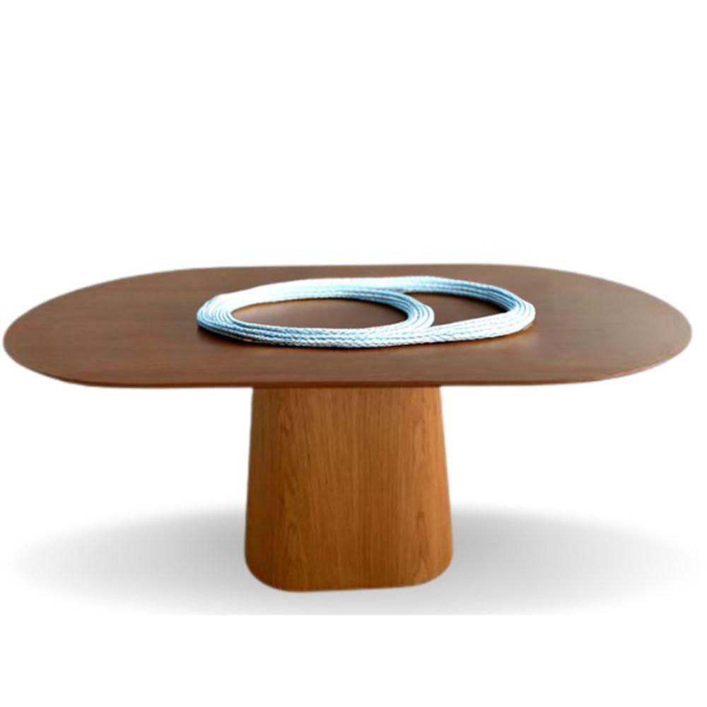 Mesa De Jantar Cone Retangular Arredondada 244x137cm Freijó - 3