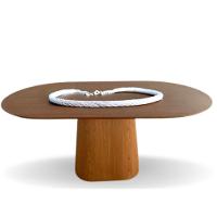 Mesa De Jantar Cone Retangular Arredondada 244x137cm Freijó - 1