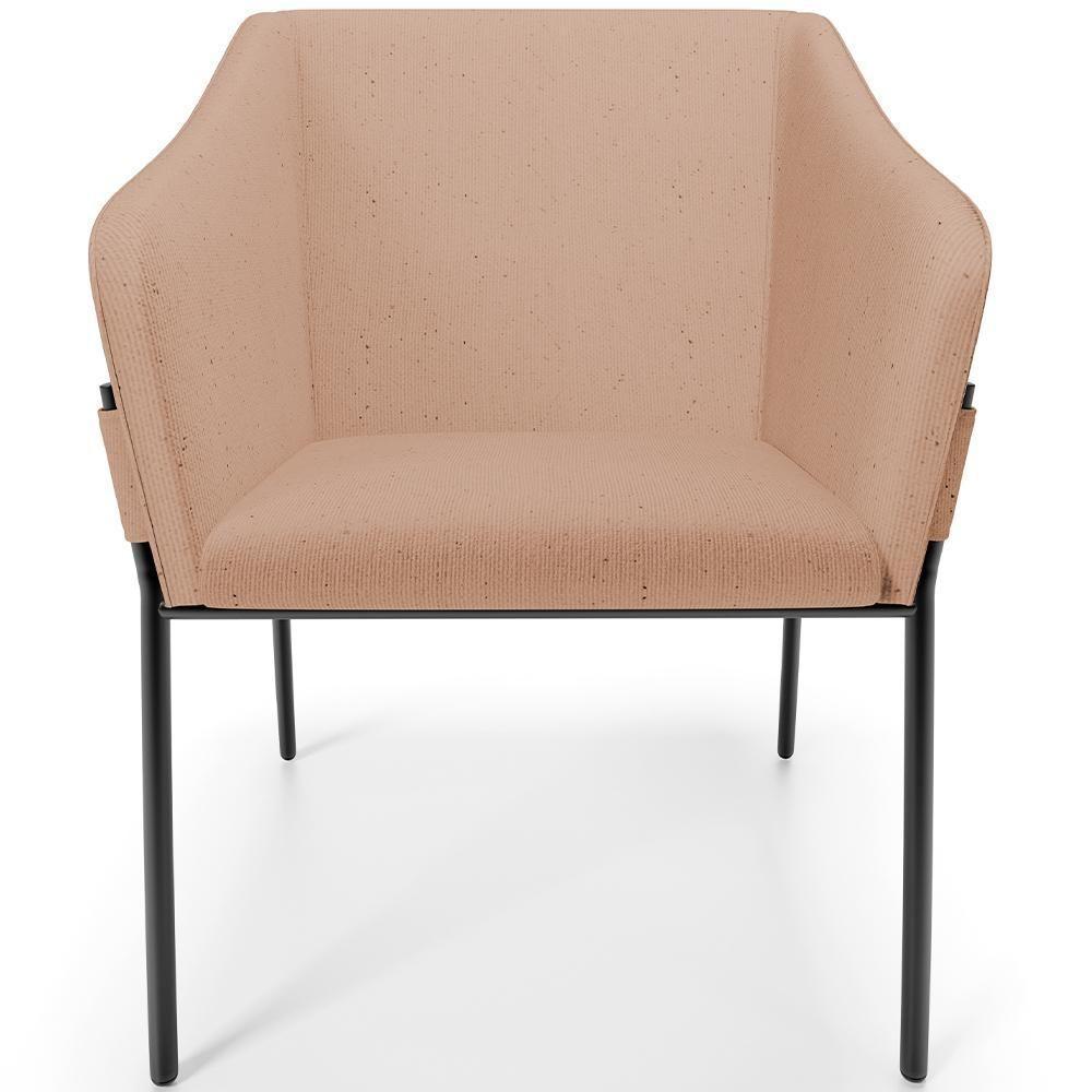 Kit 4 Cadeiras Para Sala De Jantar Estar Living Olívia L02 Linho Rosê - Lyam Decor - 3