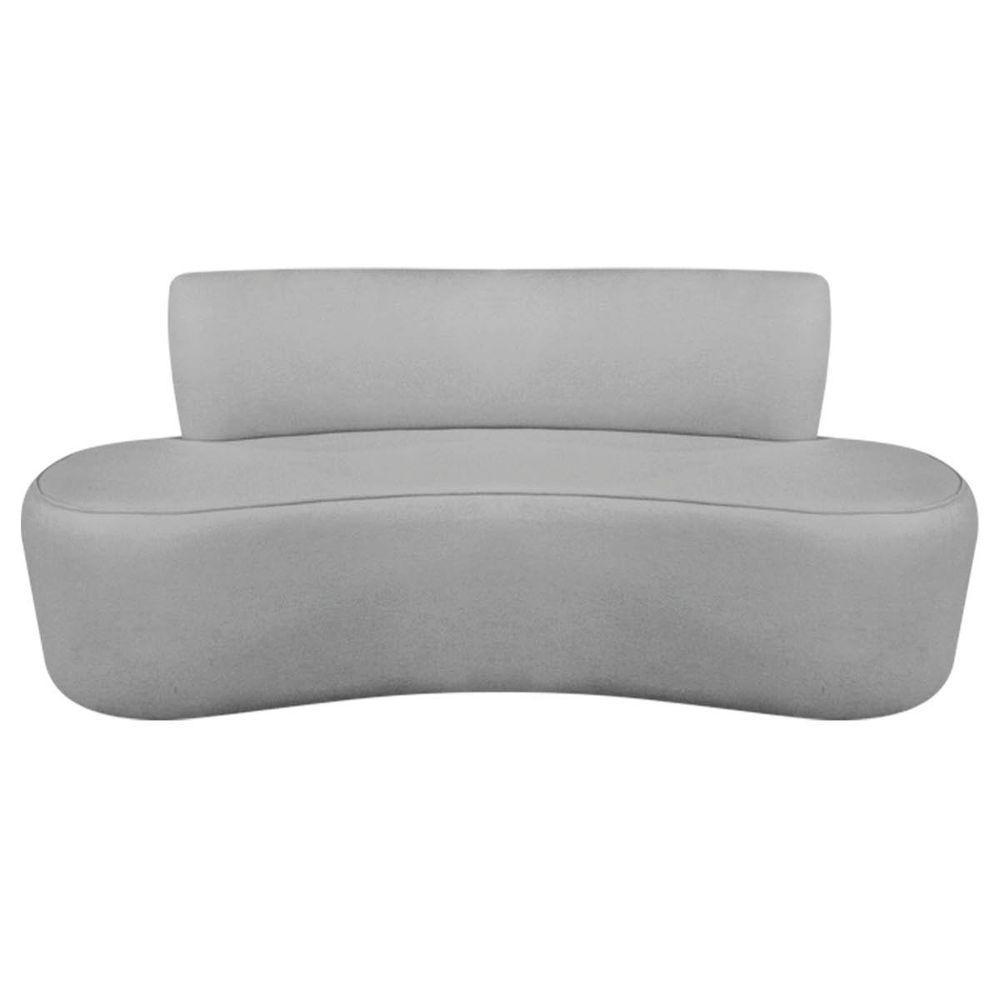 Kit Recamier Curvo Amsterdã 160cm E 2 Poltronas Amore Luxo Linho Cor Cinza Claro - 7