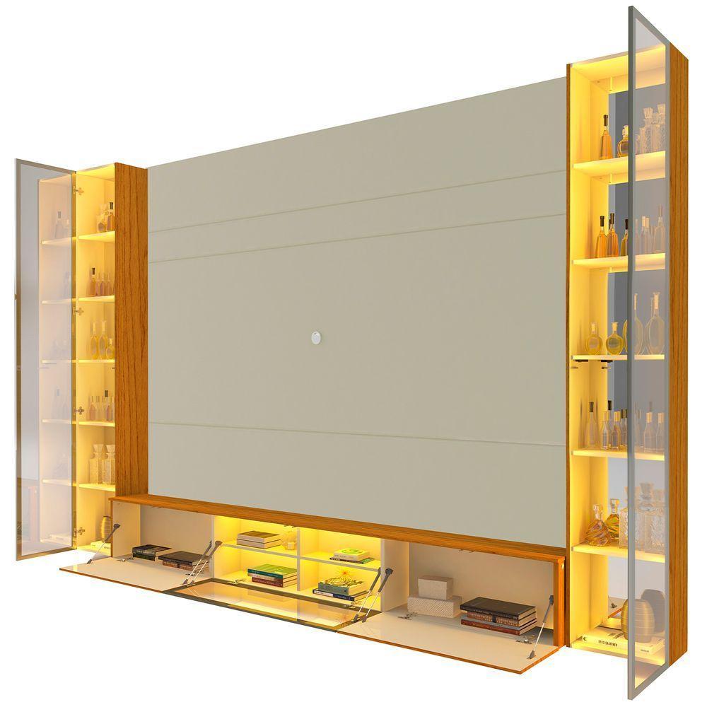 Home Luminare Reflecta 293 2 Torres Para Tvs De Até 85 Polegadas Com Led E Espelho Off White Naturale - Gelius - 3