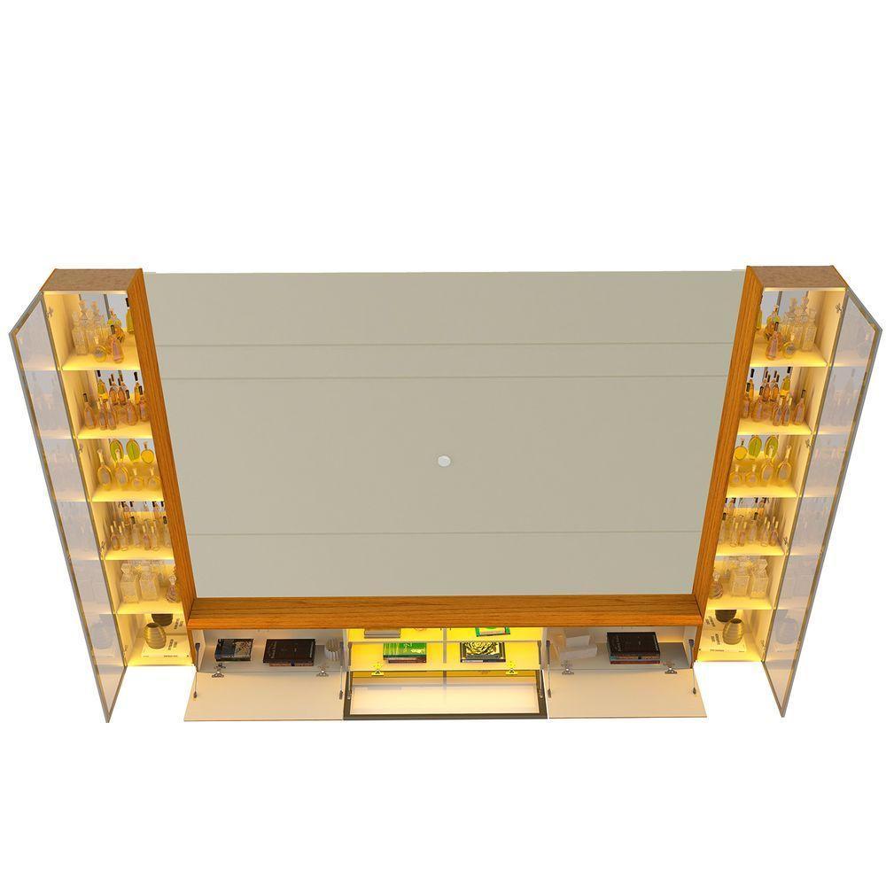 Home Luminare Reflecta 293 2 Torres Para Tvs De Até 85 Polegadas Com Led E Espelho Off White Naturale - Gelius - 4