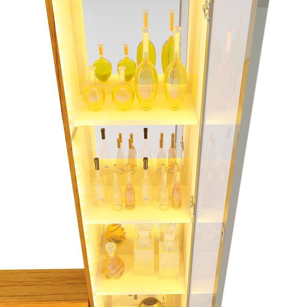 Home Luminare Reflecta 293 2 Torres Para Tvs De Até 85 Polegadas Com Led E Espelho Off White Naturale - Gelius - 7