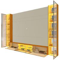 Home Luminare Reflecta 293 2 Torres Para Tvs De Até 85 Polegadas Com Led E Espelho Off White Naturale - Gelius - 3