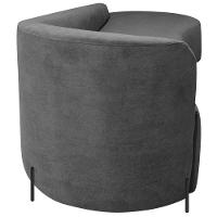 Divã Recamier Orgânico França 220cm Lado Dir Pés Metal Preto Bouclé Cor Cinza - 5