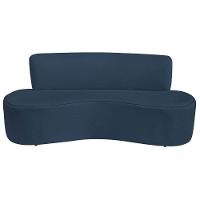Sofá Curvo 2 Lugares Amsterdã 140cm Suede Cor Azul Marinho - 5