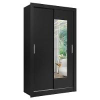 Guarda Roupa Solteiro City Glass 2 Portas Preto Acetinado E Multiuso Space Preto - Thb - 2