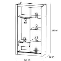 Guarda Roupa Solteiro City Glass 2 Portas Preto Acetinado E Multiuso Space Preto - Thb