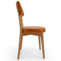 Kit 04 Cadeiras Decorativa Estofada Sala De Jantar Base Madeira Roy L02 Couríssimo Canela - Lyam - 6