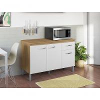 Armário Gabinete Balcão Multiuso Gabriela S/tampo - Am/bc 120cm - 3