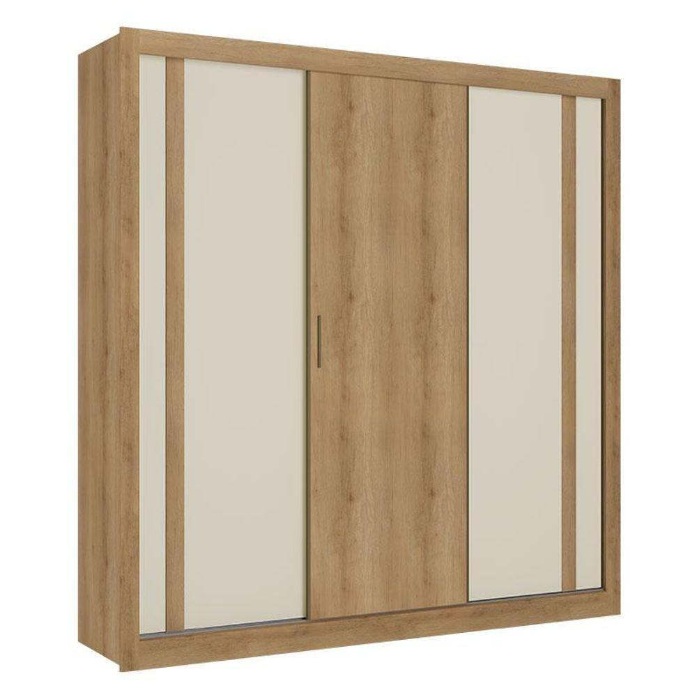 Guarda Roupa Casal Ibiza 3 Portas Capuccino Cacau Off White Flex E Cômoda Com Porta Aurora Cappuccino - Thb - 2