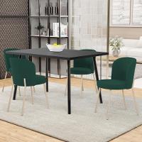 Kit 06 Cadeiras Para Sala De Jantar Cozinha Estofada Gavi Arena L02 Suede Verde Musgo - Lyam Decor - 2