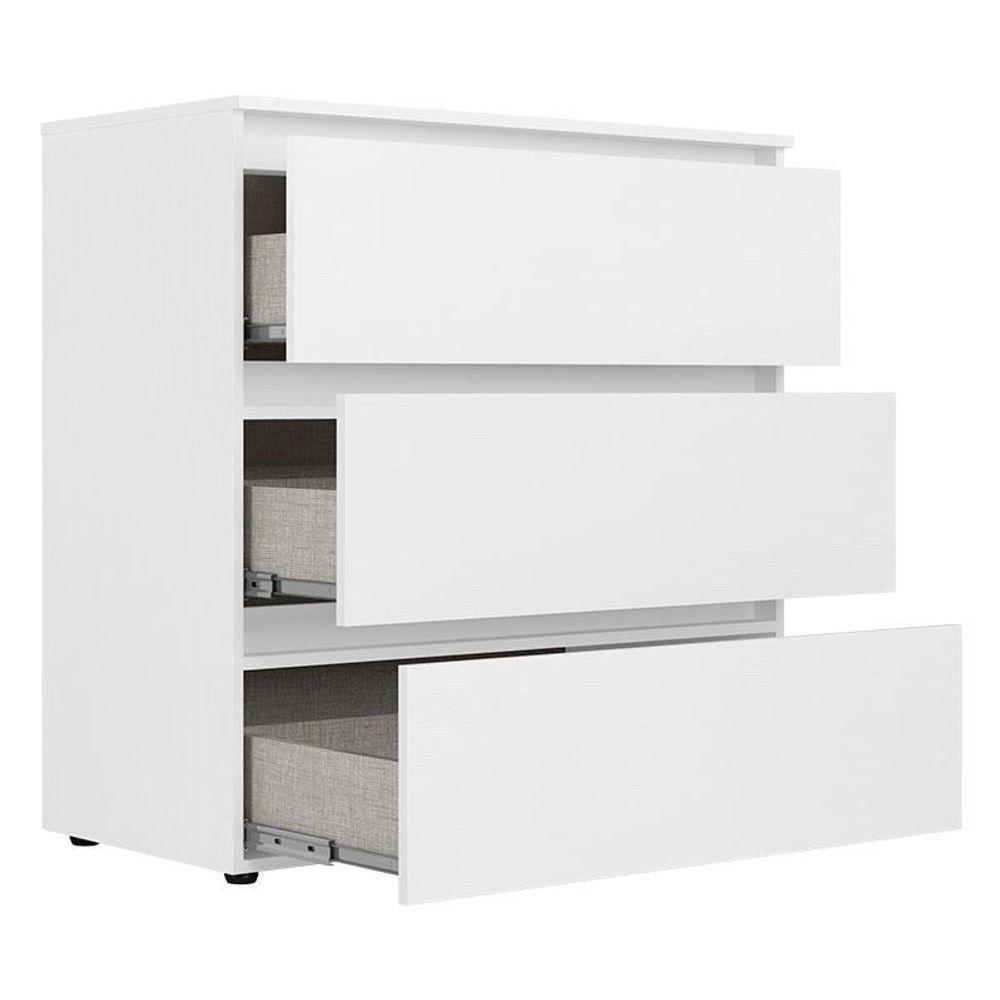 Guarda Roupa Casal Splendore Plus Glass 4 Portas E Cômoda Gaveteiro Condessa Branco Acetinado - Thb - 5