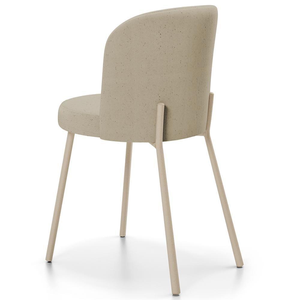 Kit 03 Cadeiras Para Sala De Jantar Cozinha Estofada Gavi Arena L02 Linho Bege Escuro - Lyam Decor - 7