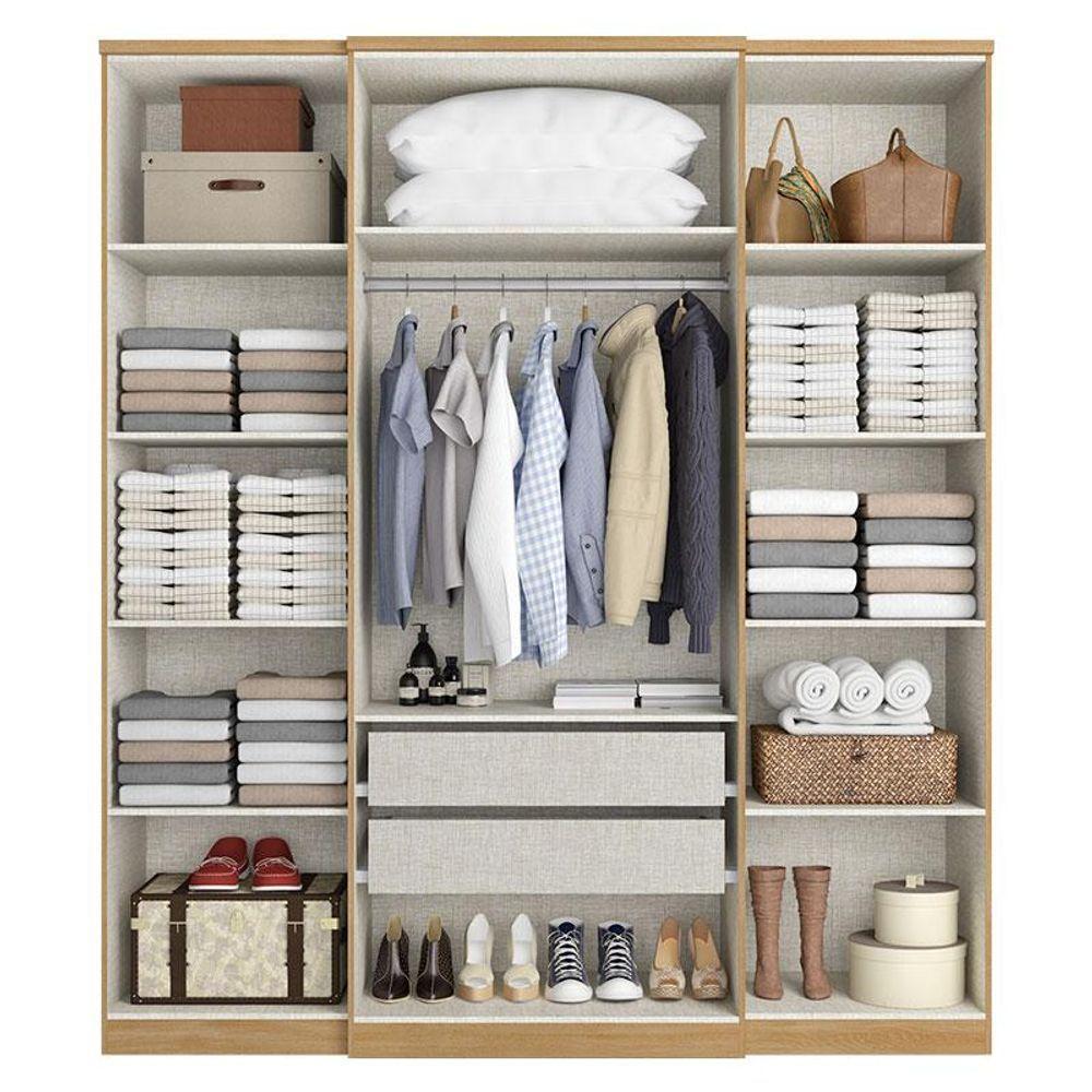 Guarda Roupa Casal Splendore Glass 4 Portas Nogal Acetinado - Thb - 2