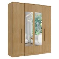 Guarda Roupa Casal Splendore Glass 4 Portas Nogal Acetinado - Thb - 1