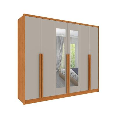 Roupeiro Realeza Com Espelho 6 Portas Tcil Cinamomo-off