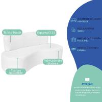 Sofá Curvo 4 Lugares Amsterdã 200cm Suede Cor Branco - 3