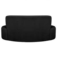 Kit Recamier Curvo Amsterdã 140cm E 2 Poltronas Amore Luxo Linho Cor Preto - 9