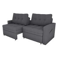 Sofá Cama Reclinável 2 Lugares 220cm Nayla Boucle Cinza Matrix Boucle Cinza