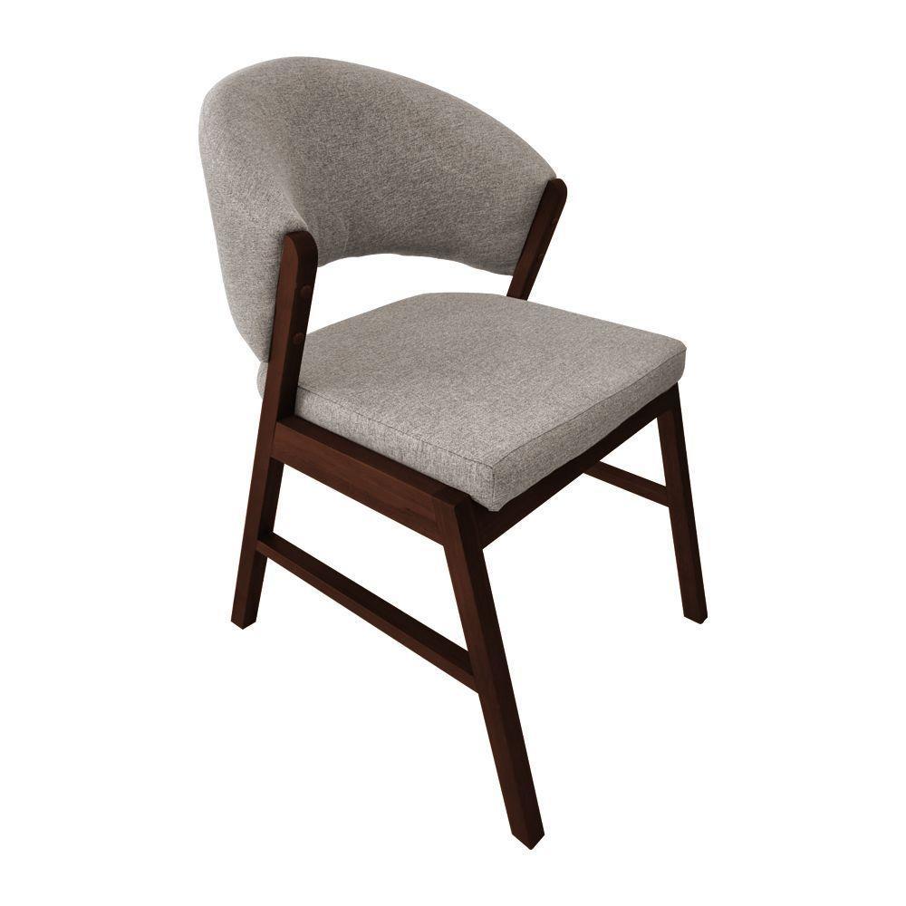 Kit 3 Cadeiras De Jantar Debora Com 2 Banquetas Ana Madeira Maciça Castanho Premium Linho Bege - 2