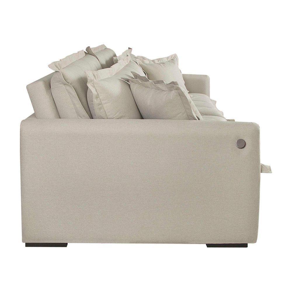 Sofá Retrátil E Reclinável Iris 2,60m Linho Cor Bege 2340 Usb Com Kit Usb - 5
