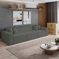 Sofá Luma 3 Lugares 2,75m Com Chaise Compactair - Balaqui Grafite - 2