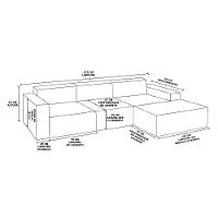 Sofá Luma 3 Lugares 2,75m Com Chaise Compactair - Balaqui Grafite