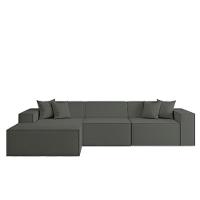 Sofá Luma 3 Lugares 2,75m Com Chaise Compactair - Balaqui Grafite - 7