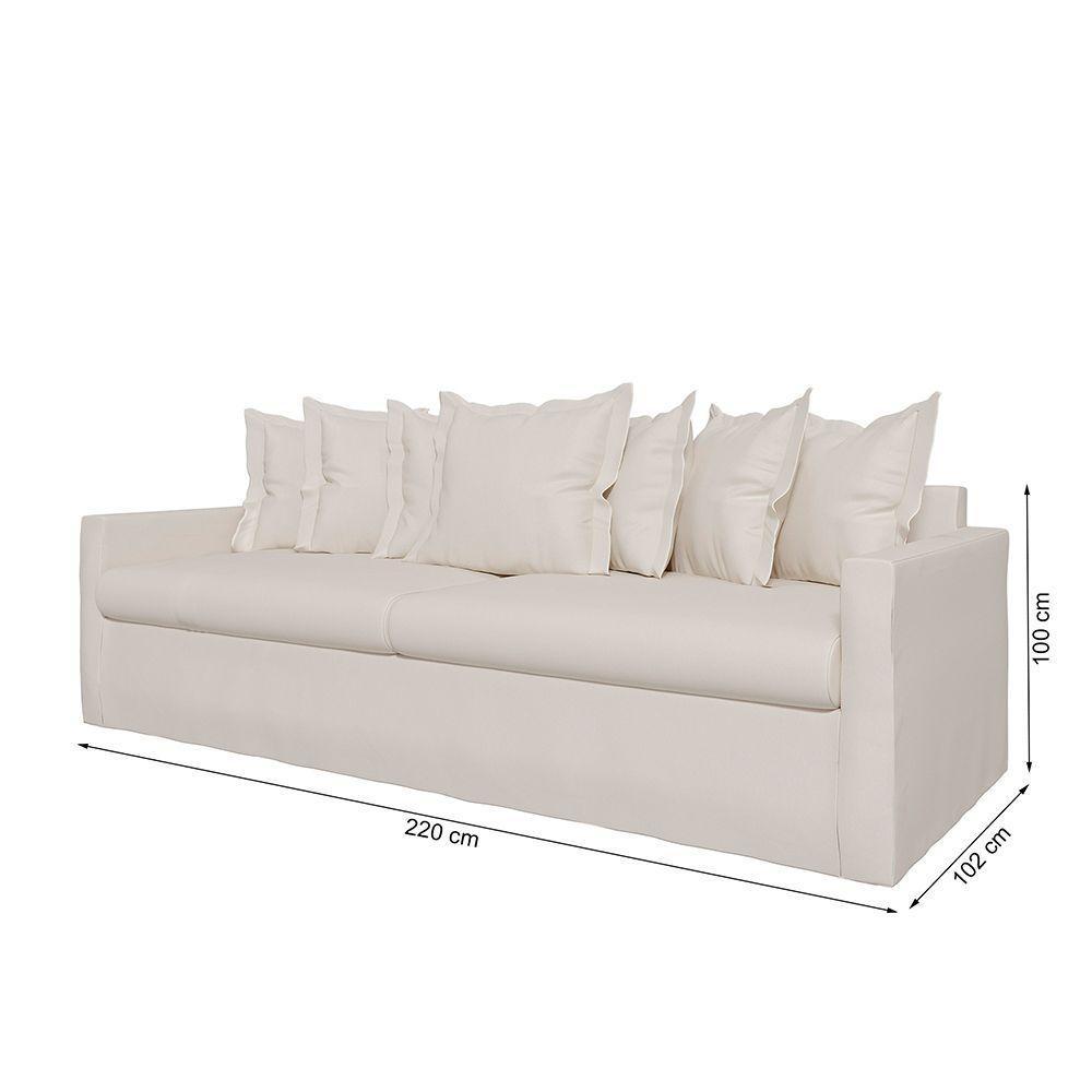 Sofá Living Laguna 2,20m Com Capa Removível Lavável Cor Marfim 2250 - 6