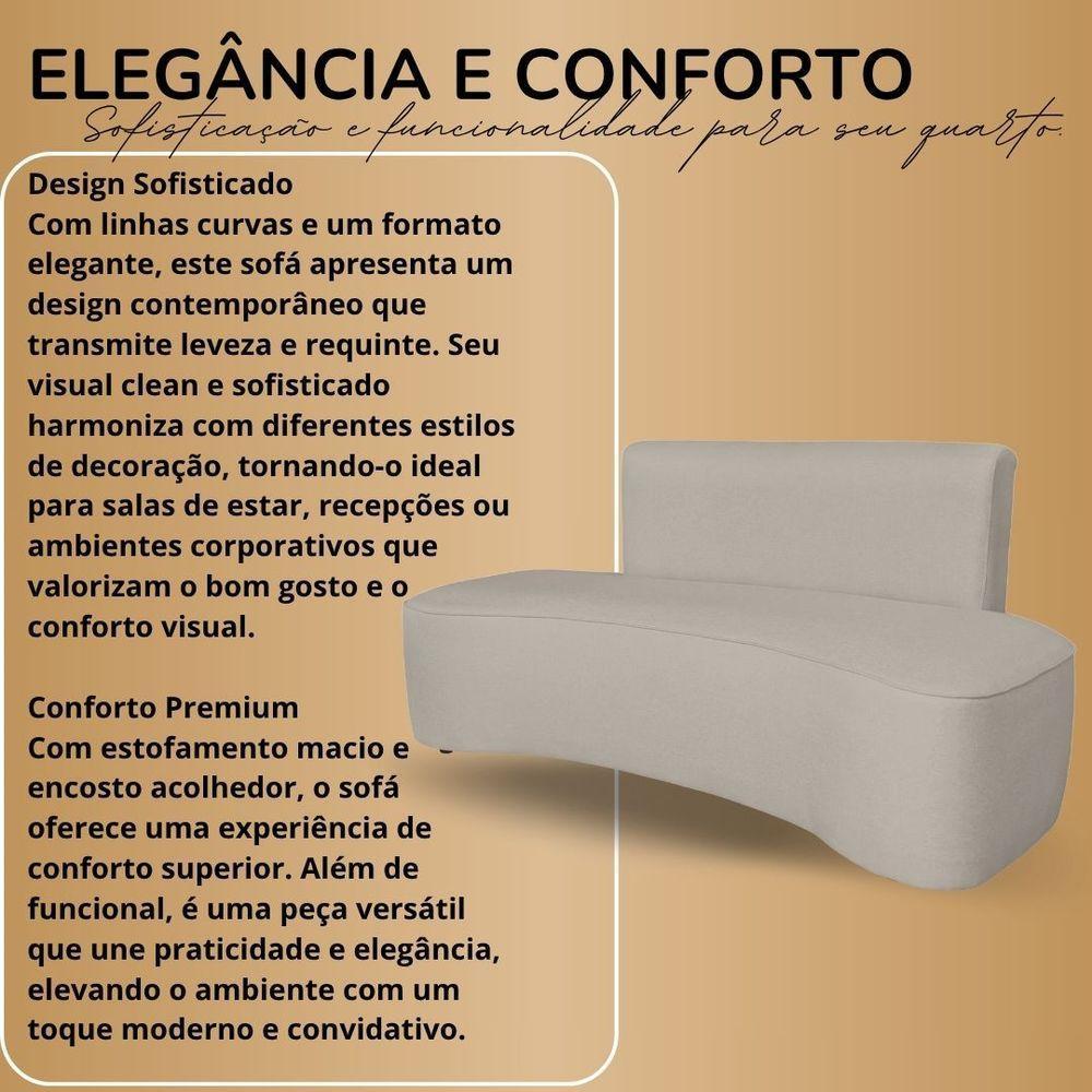 Sofá Forma Orgânico 3 Lugares Recepção Sala Curvo Escritório Cinza Escuro - 5